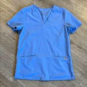 FIGS Blue V-Neck Scrub Top
